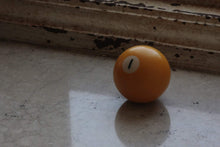 Load image into Gallery viewer, Lucky Number 1 Vintage Yellow Pool Billiard Ball - Eagle&#39;s Eye Finds
