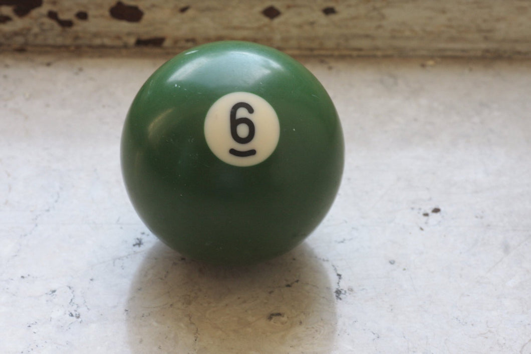 Lucky Number 6 Green Vintage Billiard Pool Ball - Eagle's Eye Finds