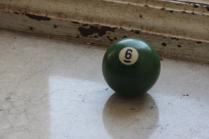 Lucky Number 6 Green Vintage Billiard Pool Ball - Eagle's Eye Finds