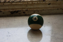 Load image into Gallery viewer, Lucky Number 14 Green Striped Pool Billiard Ball - Eagle&#39;s Eye Finds
