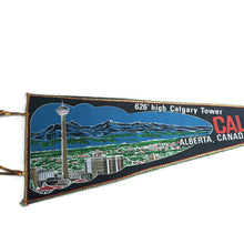 Load image into Gallery viewer, Calgary Canada Black Felt Pennant Vintage - Eagle&#39;s Eye Finds
