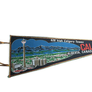 Calgary Canada Black Felt Pennant Vintage - Eagle's Eye Finds