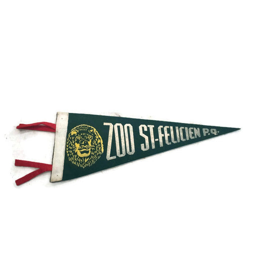 St. Felicien Zoo Quebec Green Felt Pennant - Eagle's Eye Finds