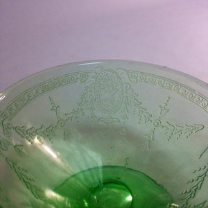 Green Rose Cameo Depression Glass Footed Sherbet - Eagle's Eye Finds