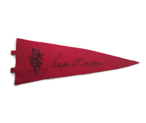 Cape Breton, Nova Scotia Red Felt Pennant Vintage Wall Decor - Eagle's Eye Finds