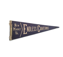 Load image into Gallery viewer, Endless Carverns Virginia Navy Blue Felt Pennant Vintage Wall Hanging Decor - Eagle&#39;s Eye Finds
