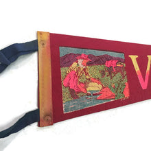 Load image into Gallery viewer, Virginia City Nevada Red Felt Pennant Vintage Wall Hanging Decor - Eagle&#39;s Eye Finds
