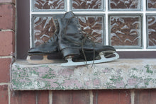 Load image into Gallery viewer, Black Leather Ice Skates Vintage Winter Holiday Decor - Eagle&#39;s Eye Finds
