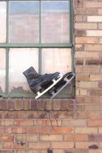 Load image into Gallery viewer, Black Leather Ice Skates Vintage Winter Holiday Decor - Eagle&#39;s Eye Finds
