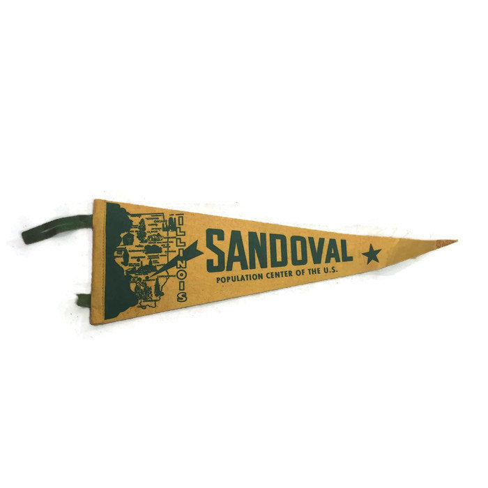 Sandoval Illinois Felt Pennant Vintage Wall Decor - Eagle's Eye Finds