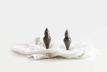 Load image into Gallery viewer, Art Deco Scalloped Salt and Pepper Shakers Silver Plate - Eagle&#39;s Eye Finds
