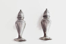 Load image into Gallery viewer, Art Deco Scalloped Salt and Pepper Shakers Silver Plate - Eagle&#39;s Eye Finds
