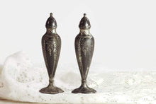 Load image into Gallery viewer, Ornate Victorian Salt and Pepper Shakers Silver Plate - Eagle&#39;s Eye Finds
