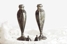 Load image into Gallery viewer, Ornate Victorian Salt and Pepper Shakers Silver Plate - Eagle&#39;s Eye Finds
