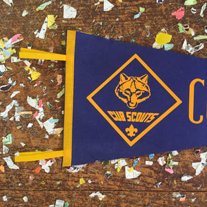 Cub Scouts of America Blue Felt Pennant Vintage Wall Decor - Eagle's Eye Finds