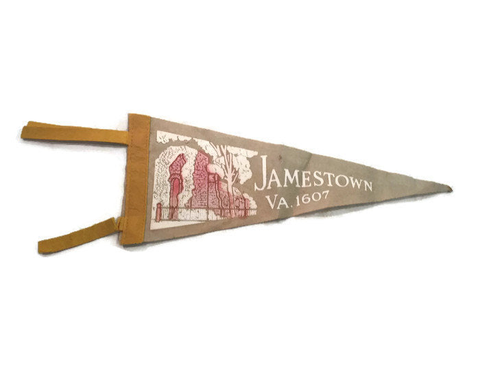 Jamestown Virginia Felt Pennant Vintage Wall Hanging Decor - Eagle's Eye Finds