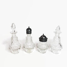 Load image into Gallery viewer, Cut Crystal and Silver Plate Cruet by Rogers Smith and Co. Meriden Connecticut - Eagle&#39;s Eye Finds
