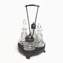 Load image into Gallery viewer, Cut Crystal and Silver Plate Cruet by Rogers Smith and Co. Meriden Connecticut - Eagle&#39;s Eye Finds
