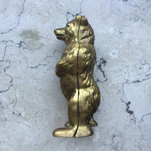 Load image into Gallery viewer, Cast Iron Standing Bear Still Bank Gold Colored Vintage - Eagle&#39;s Eye Finds
