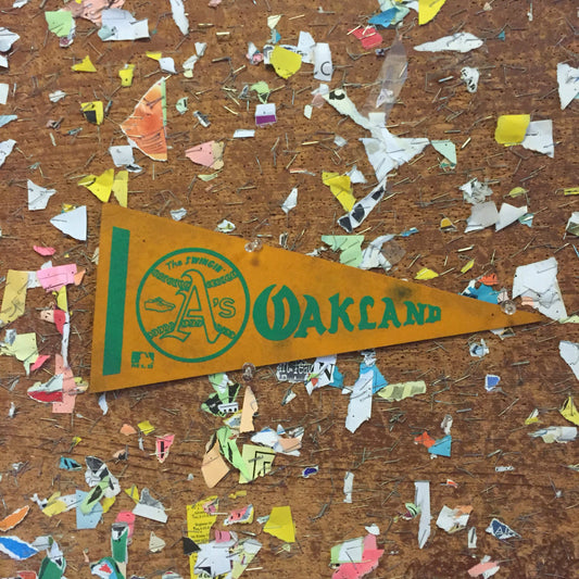 Oakland A's Baseball Pennant Yellow Felt Wall Decor - Eagle's Eye Finds