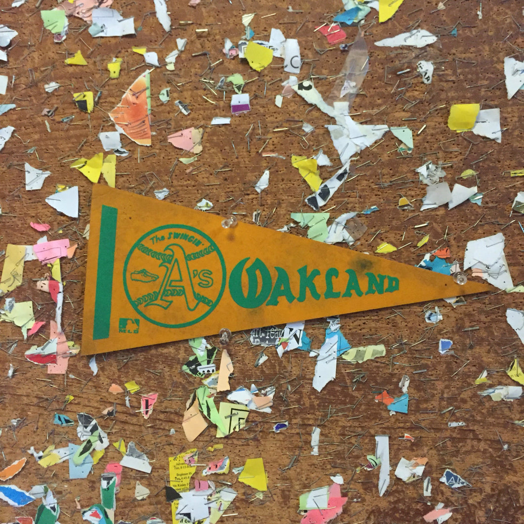 Oakland A's Baseball Pennant Yellow Felt Wall Decor - Eagle's Eye Finds
