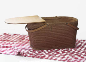 Red-Man Picnic Basket Mid-Century Rustic Decor - Eagle's Eye Finds