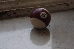 Lucky Number 15 Maroon Vintage Billiard Pool Ball - Eagle's Eye Finds