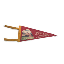 Load image into Gallery viewer, Chicago Shedd Aquarium Red Felt Pennant Vintage Wall Hanging Decor - Eagle&#39;s Eye Finds
