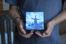 Load image into Gallery viewer, Delft Blue Holland Windmill Tile Vintage Porcelain - Eagle&#39;s Eye Finds
