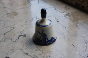 Delft Blue Bell Vintage Holland Windmill Porcelain Bell - Eagle's Eye Finds