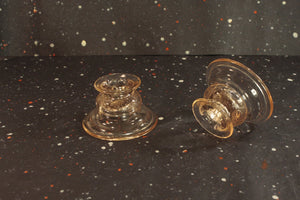 Pink Madrid Candlestick Holders by Federal Glass Vintage Depression Glass - Eagle's Eye Finds