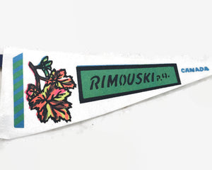 Rimouski Quebec White Felt Pennant Vintage Wall Decor - Eagle's Eye Finds