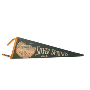 Silver Springs Florida Green Felt Pennant Vintage Wall Decor - Eagle's Eye Finds