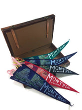 Load image into Gallery viewer, Montreal Canada Colorful Felt Pennants Vintage Travel Decor - Eagle&#39;s Eye Finds
