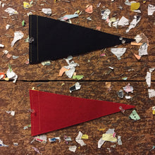 Load image into Gallery viewer, Illinois Tollway Red and Black Felt Pennants Vintage Wall Decor - Eagle&#39;s Eye Finds
