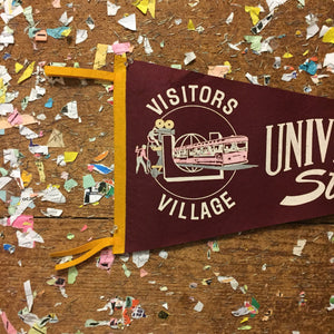 Universal Studios Maroon Felt Pennant Vintage Universal City Decor - Eagle's Eye Finds