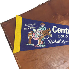 Load image into Gallery viewer, Central City Colorado Navy Blue Felt Pennant Vintage Wall Decor - Eagle&#39;s Eye Finds
