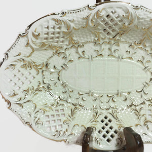 Waechtersbach White and Gold Vintage Serving Dish - Eagle's Eye Finds