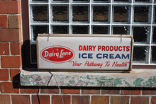 Load image into Gallery viewer, Dairy Lane Ice Cream Lighted Sign Vintage Ice Cream Advertising - Eagle&#39;s Eye Finds
