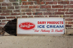 Dairy Lane Ice Cream Lighted Sign Vintage Ice Cream Advertising - Eagle's Eye Finds