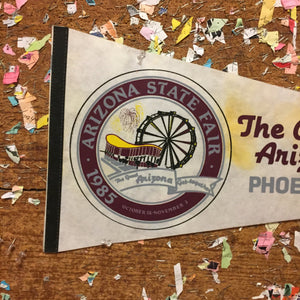 Arizona State Fair White Felt Pennant Vintage Phoenix Wall Decor - Eagle's Eye Finds