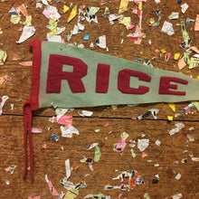 Load image into Gallery viewer, Rice University Felt Pennant Vintage Dorm Room Decor - Eagle&#39;s Eye Finds

