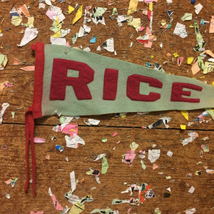 Rice University Felt Pennant Vintage Dorm Room Decor - Eagle's Eye Finds