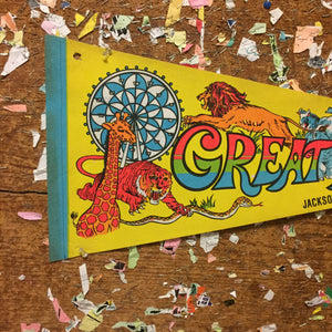 Great Adventure New Jersey Yellow Pennant Vintage Vibrant Wall Decor - Eagle's Eye Finds