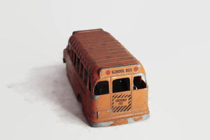 Orange Hubley School Bus Vintage Metal Toy Bus - Eagle's Eye Finds