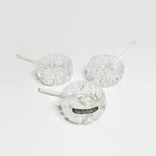 Load image into Gallery viewer, Cut Glass Salt Serving Trio Vintage Hosting Decor - Eagle&#39;s Eye Finds
