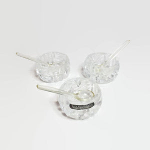 Cut Glass Salt Serving Trio Vintage Hosting Decor - Eagle's Eye Finds