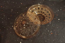 Load image into Gallery viewer, Pink Windsor Cane and Button Vintage Glass Candy Dish - Eagle&#39;s Eye Finds
