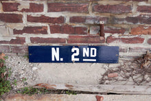 Load image into Gallery viewer, North 2nd Street New York Street Sign Vintage Porcelain Enamel Wall Decor - Eagle&#39;s Eye Finds
