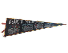 Load image into Gallery viewer, Boot Hill Dodge City Kansas Black Felt Pennant Vintage Wall Decor - Eagle&#39;s Eye Finds
